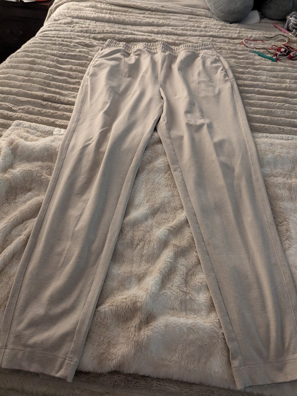 Varley Cream Elastic-Waist Track Pants
